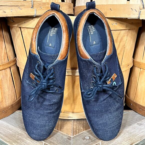 Bull Boxer Justyfi Denim Navy Canvas Tan Leather Casual Oxfords Mens Size 13 main image 9
